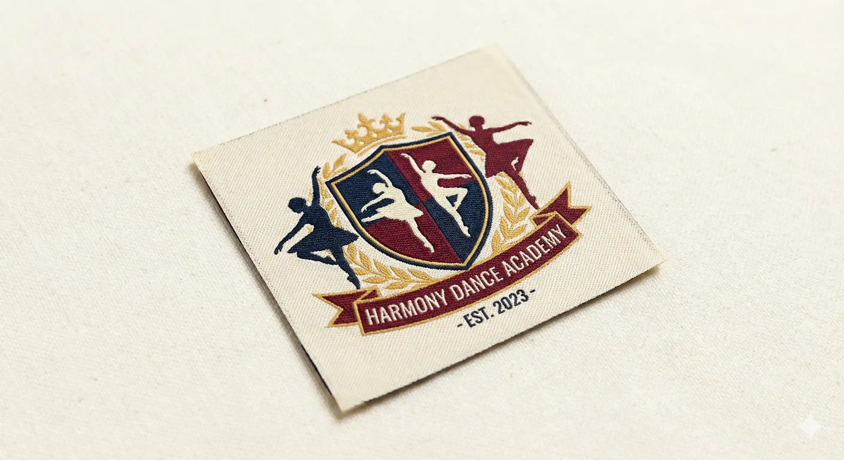 Custom woven dance patch for high-detail Canadian logos